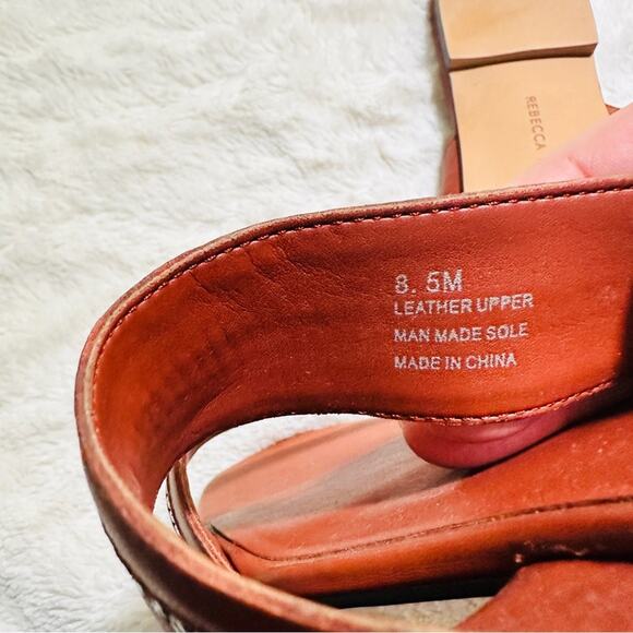 Rebecca Minkoff Size 8.5M Marciann Zipper Leather Mules Slides Neutral Coastal - Picture 10 of 10